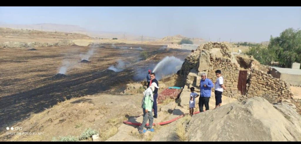 آتش سوزی در مراتع ومزارع کشاورزی در بخش عنبر..نوشته حسین کلانتر