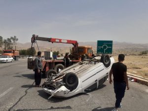 واژگونی خودرو سواری در دوراهی لالی به مسجدسلیمان