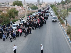 جاماندگان اربعین در مسجدسلیمان، همگام با کاروان عشق حسینی همراه با تصاویر